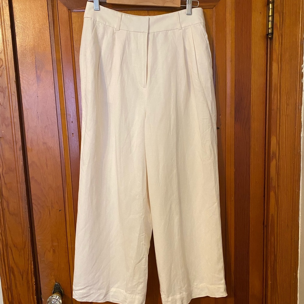 Ann Taylor LOFT Cream wide leg pant